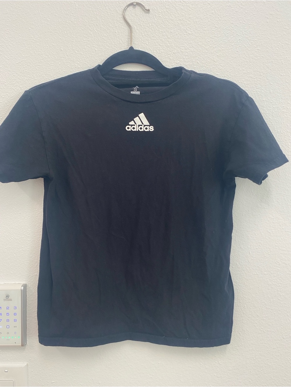 adidas Black Tee with White Trefoil Logo